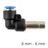 Red. Insert Elbow Pu 8mm - 6mm